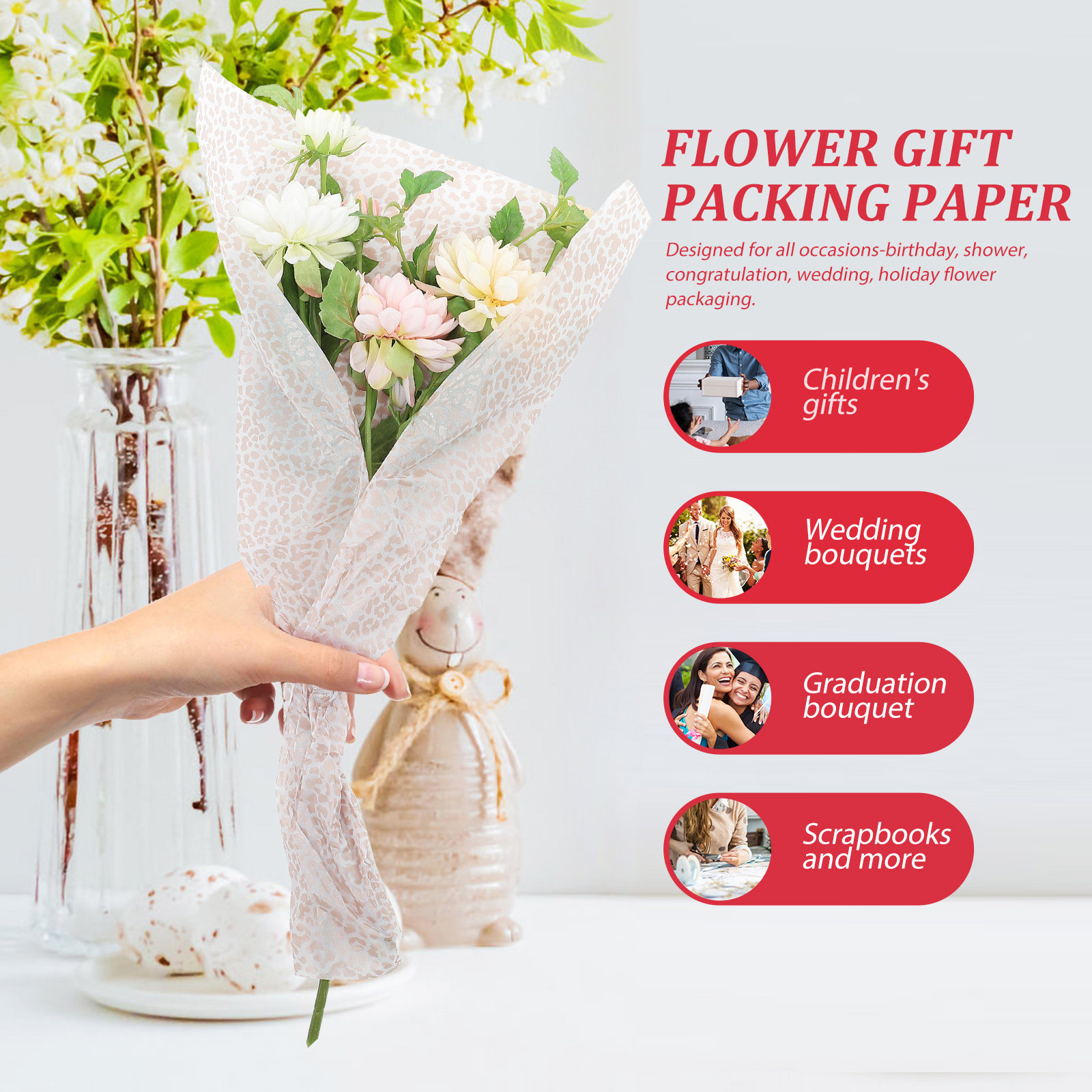 Wedding Packaging - Papel de regalo para flores, papel