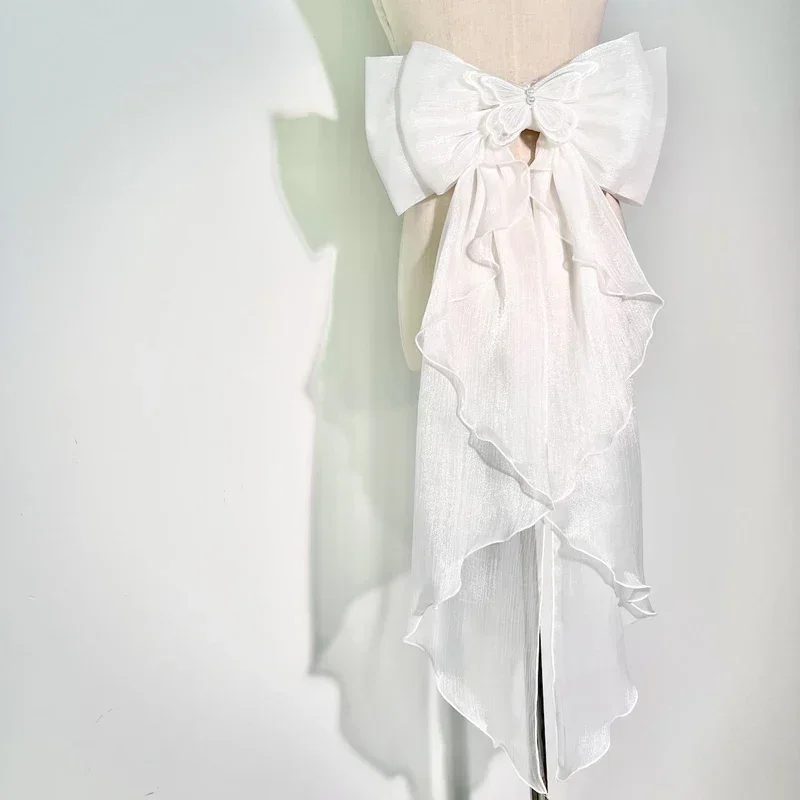 Wedding Dress Supply - Lazo de cola Seda brillante Doble