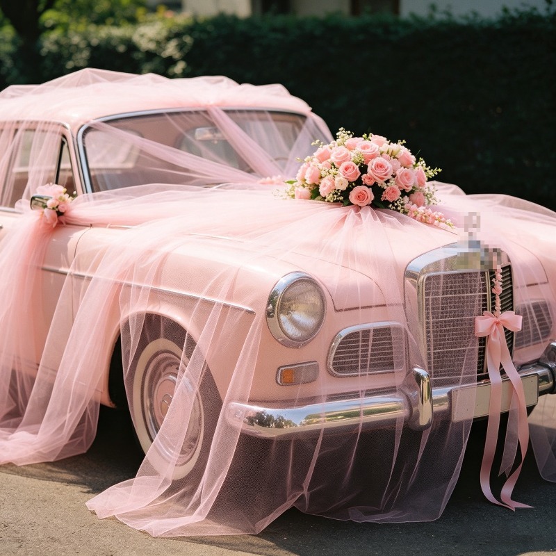 Wedding Balloon Arch - Cortina de Tul Transparente Rosa Claro