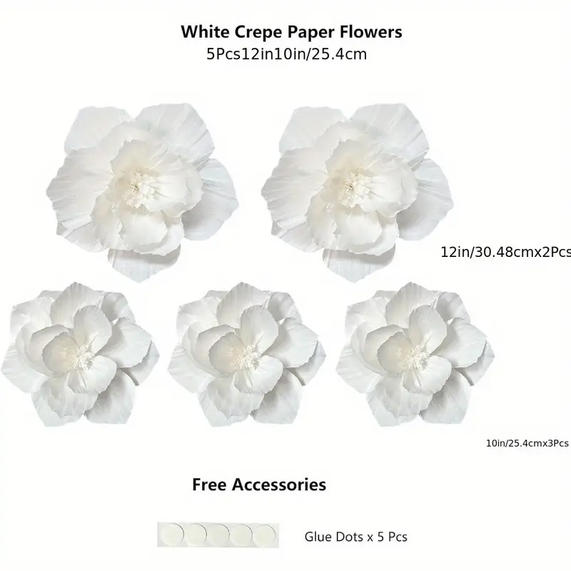 5 paquetes de flores de papel  - Wedding Power Supply reseña y precio