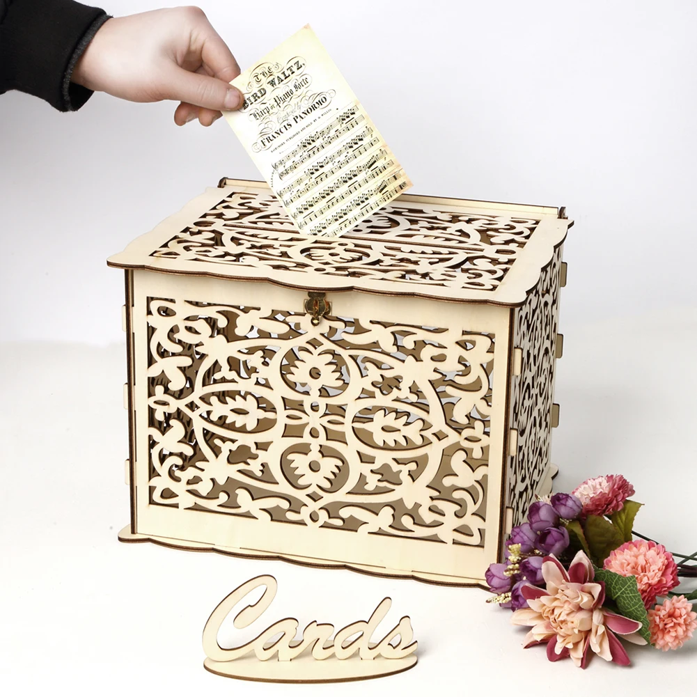 Caja de madera para tarjetas d - Wedding Sutra reseña y precio