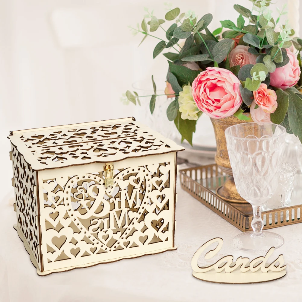 Caja de madera para tarjetas d - Wedding Sutra reseña y precio