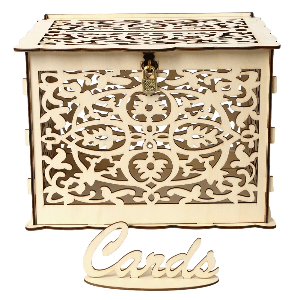 Caja de madera para tarjetas d - Wedding Sutra reseña y precio