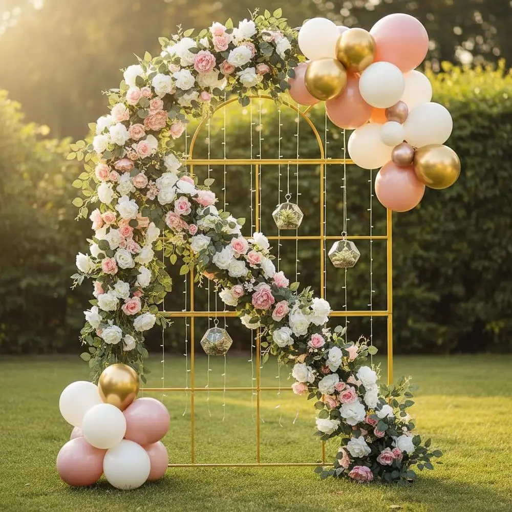 Arcos de Boda de Metal Dorado, - Wedding Balloon Arch reseña y precio