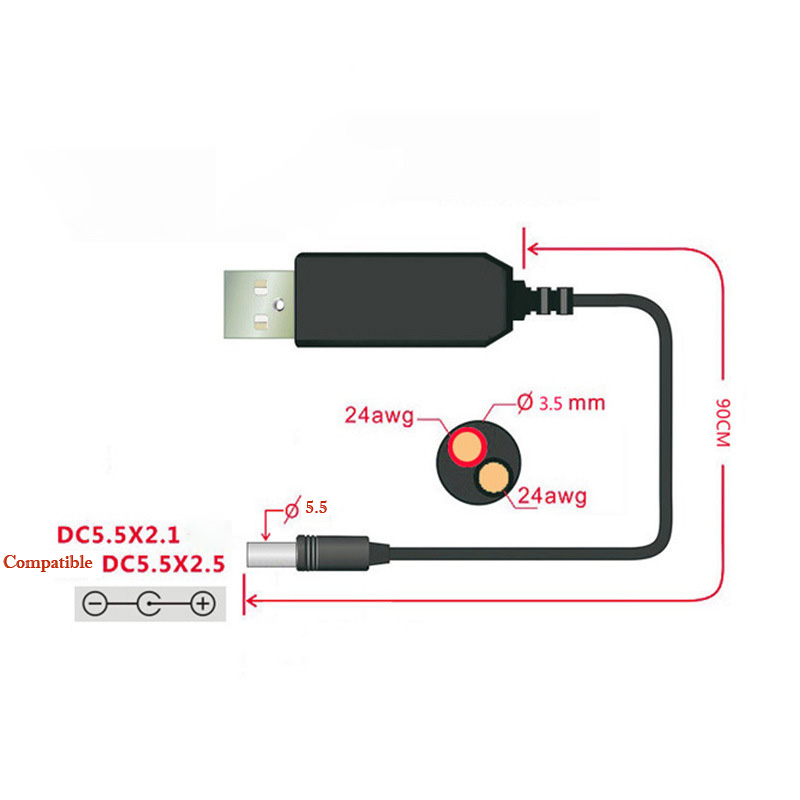 Cable de refuerzo USB de 5V a  - Wedding Power Supply reseña y precio