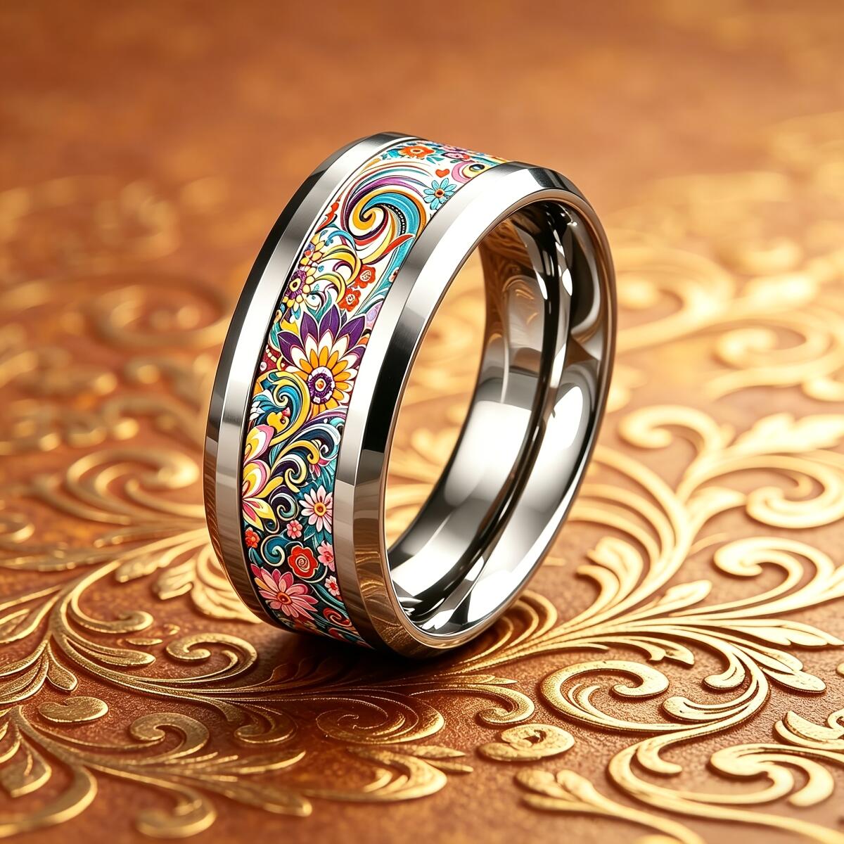 Anillo bohemio colorido con di - Wedding Sutra reseña y precio