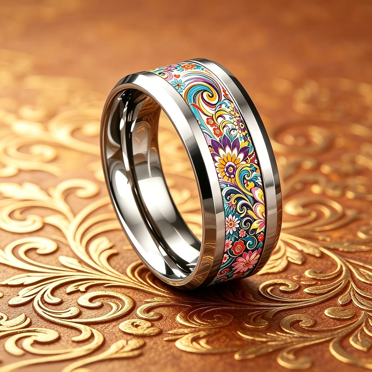 Anillo bohemio colorido con di - Wedding Sutra reseña y precio