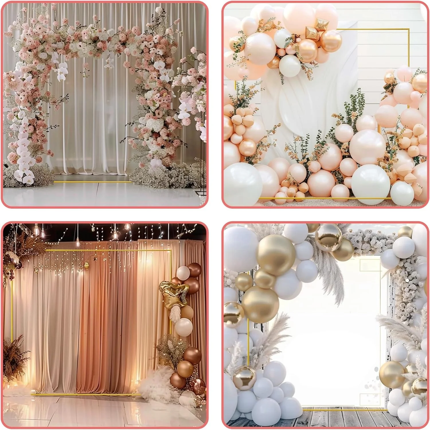 Arcos de boda dorados, soporte - Wedding Balloon Arch reseña y precio